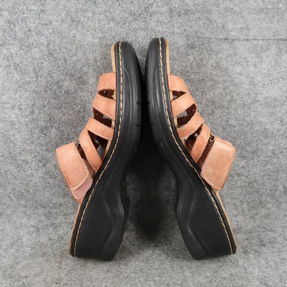 Clarks Shoes Womens 10 Sandals Bendables Leather Adjustable Straps Wedge Comfort - Picture 8 of 11